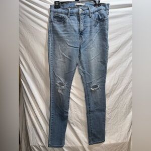 Levi's Sky Blue Ripped Skinny Jeans